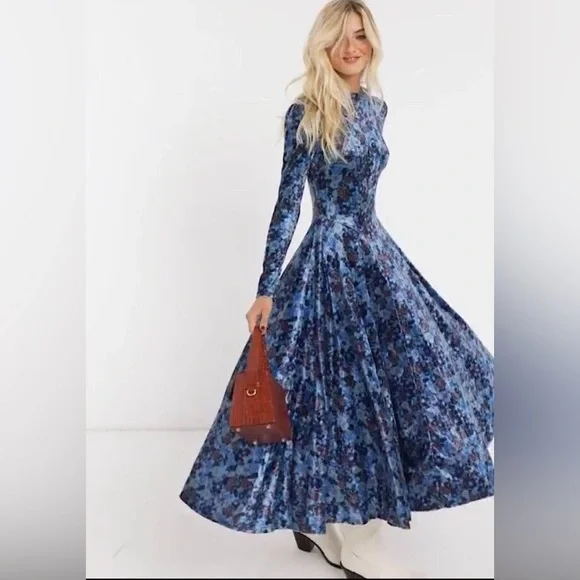 Free People Blue Floral Maxi Dress - Picture 4 of 4